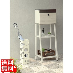 スタンドポスト 郵便ポスト 小物置き 置き配 鍵付き ダイヤル式 アジャスター付き 錆びにくい 工事不要 【Lexi(レクシー)】(グレージュ/ホワイト木目) 写真1