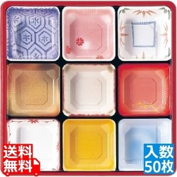 夢彩ごぜん(50枚入)TSR-BOX 80-80 中仕切 II 柄付 写真1