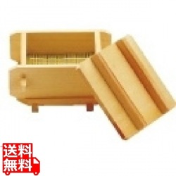 桧 角蒸ミニセイロセット (蓋・すだれ・台付) 業務用 写真1