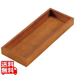 木製 浅型 千筋カトラリーボックス 茶 写真1