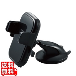 車載アクセサリー/スマホスタンド/ワンタッチホルダー/ゲル吸盤タイプ/ブラック 写真1