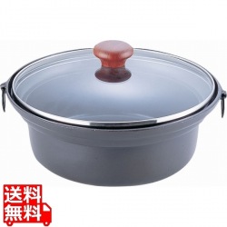 アルミ合金 ガラス蓋しゃぶ鍋 外径28cm 写真1