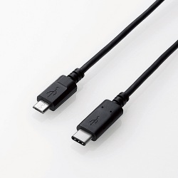 USB2.0/C-microB/PD(3A)/1.0m/USB規格認証/ブラック 写真1