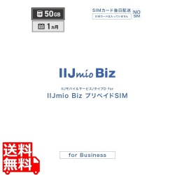 IIJモバイルサービス/タイプD for IIJmio Biz プリペイドSIM(50GB/6ヶ月) 写真1