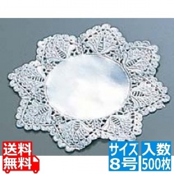 ドイリー レースペーパー 丸型 銀(500枚入)8号 写真1