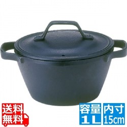 盛栄堂 南部鉄器 クックトップ 煮込鍋 丸 深型 15cm 小 1.0l CT-5 ※IH対応しておりません※ 写真1