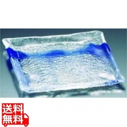 硝子和食器 一筆9 正角大皿 写真1