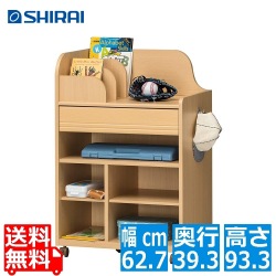 白井産業 ランドセルラック キャスター付き (深型タイプ) ナチュラル | おしゃれ ランドセル収納 ランドセル 収納 ランドセルラック ランドセル置き 写真1