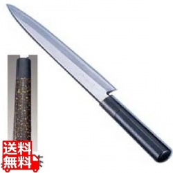 歌舞伎調和庖丁 忠舟 柳刃 30cm 黒金茶 写真1