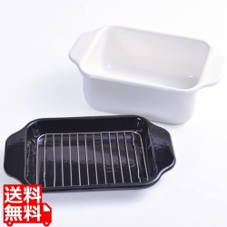 コージークックホーロー角型ワイド天ぷら鍋 (バット・アミ付) 写真1