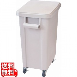 リス 厨房用キャスターペール(排水栓付) 70型 グレー 写真1