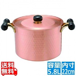 銅IHアンティック 深型鍋 IH-103 22cm 写真1