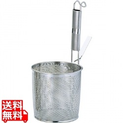 エコクリーンパイプ柄パンチング底平煮ざる M UK18-8 業務用 写真1