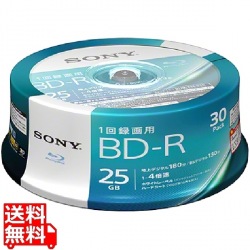 ビデオ用BD-R 追記型 片面1層25GB 4倍速 ホワイトプリンタブル 30枚スピンドル 写真1