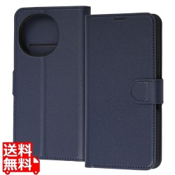 AQUOS R11 手帳レザー簡易マグネット 濃紺 写真1