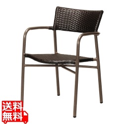 アルミアームチェア AL-W53AC ブラウン 写真1