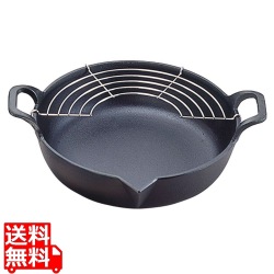 岩鋳 鉄 天ぷら鍋平底25-102 27cm 南部鉄器 写真1