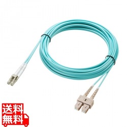 補強メガネ型光ファイバケーブル(マルチOM3、LC×2-SC×2、10m) 写真1