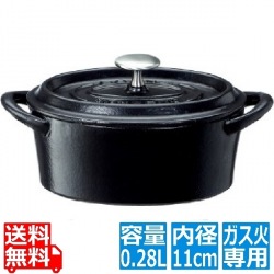 ボン・ボネール ココットオーバル 11cm ブラック ※ ガス火専用 写真1