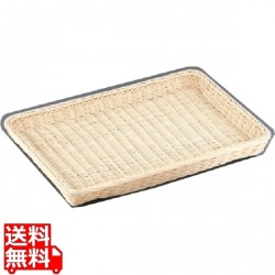 籐 浅型パンカゴ 42号 白 16-732W 業務用 写真1