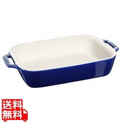 セラミック レクタンギュラーディッシュ 27cm×20cm ブルー 40508-591 ストウブ グラタン皿 写真1