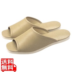 スリッパ(白薄底)前あきタイプ No013L ベージュ(06) 写真1