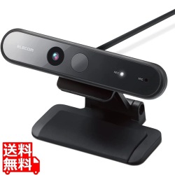 Webカメラ/200万画素/Full HD/Windows Hello顔認証対応/ブラック 写真1