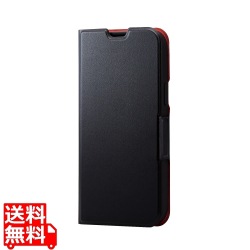 iPhone 14 Plus ケース カバー レザー 手帳型 マグネット フラップ 耐衝撃 衝撃吸収 軽量 薄型 スタンド機能付 UltraSlim ブラック 写真1