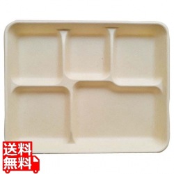 パルプモールド容器 ムギ&タケトレイ(50枚入)5仕切 AGM-18 写真1