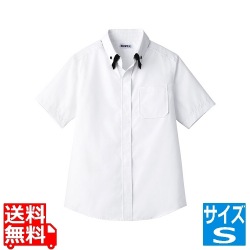 レイヤードBD衿半袖シャツ S ET-1313 WT×BK 写真1