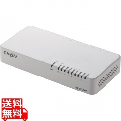 Giga対応スイッチングHub/8ポート/プラスチック筐体/磁石付き/電源内蔵モデル/ホワイト 写真1