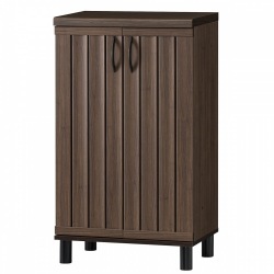 白井産業 下駄箱 靴箱 ガルバートン 通気扉 ダークブラウン 幅60cm 高さ約103cm GBT-1060D | シューズラック ラック おしゃれ 木製 スリム アイアン 省スペース 写真1