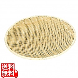 竹製 樹脂渕丸盆ザル 24cm 写真1