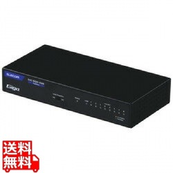 Giga対応スイッチ/8ポート/金属筐体/電源内蔵/ブラック 写真1