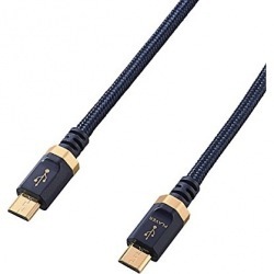 AVケーブル/音楽伝送/microB-microB(OTG)/USB2.0/0.8m 写真1