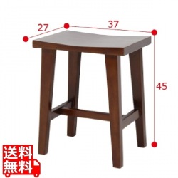 ウッドスツール マホガニー ( ブラウン) 玄関 ダイニング サイドテーブル 小物 植物 ディスプレイ 軽い 腰掛け 座面カーブ 天然木 無垢 完成品 写真1