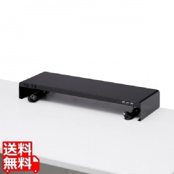 電源タップ+USBポート付き机上ラック(W600×D200 ブラック) 写真1