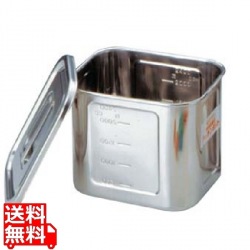 BK 18-8 角型 キッチンポット 目盛付 12型 手無 写真1