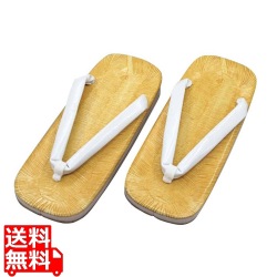 雪駄 黄チバサンド底 #44 大 白丸 写真1