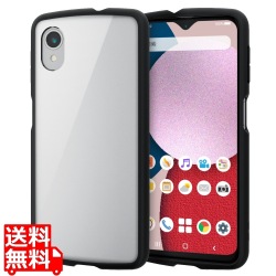 Galaxy A23 5G ( SC-56C / SCG18 ) ケース カバー ハイブリッド 耐衝撃 衝撃吸収 軽量 薄型 ストラップホール付 背面クリア フレームカラー ブラック 写真1