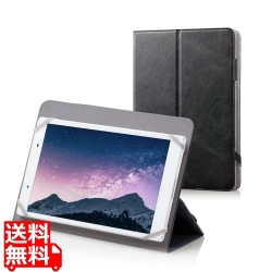 タブレットケース 7.0?8.4インチ 汎用 ソフトレザーカバー ハンドベルト付 スタンド機能 ブラック 写真1