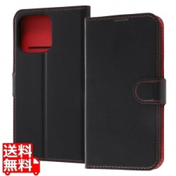 iPhone 14 Pro Max 耐衝撃 手帳 マグネット/ブラック/レッド 写真1