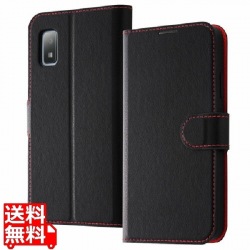 AQUOS wish3 手帳型 マグネット/ブラック/レッド 写真1