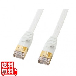 CAT7ウルトラフラットLANケーブル(3m、ホワイト) 写真1