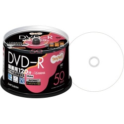 三菱化学 VHR12JP50T 録画用DVD-R 120分 1-16倍速 スピンドルケース入50枚パック 写真1