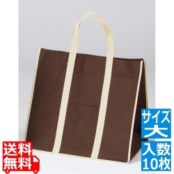 ファインビュー不織布バッグ(10枚入)大 ブラウン 写真1