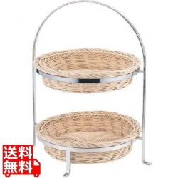 SW 2段籐カゴスタンド 業務用 写真1