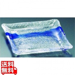 硝子和食器 一筆10 正角中皿 写真1