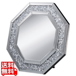 卓上ミラー 壁掛けミラー 八角ミラー ダイヤ風 風水 演技の良い 八角形 スタンド付き おしゃれ クロシオ81002 写真1