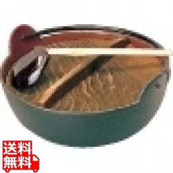 五進 田舎鍋(鉄製内面茶ホーロー仕上) 15cm(敷板付) 写真1